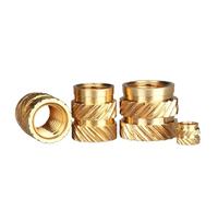 Brass Knurled Threaded Insert, Brass Knurled Nuts Heat Insert for 3D Printer M2 .5 M3 M4 M5 M6 Pack of 50(Length 9.5mm 50pcs,M4(OD 7mm))