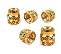 Brass Knurled Threaded Insert, Brass Threaded Insert Nuts for 3D Printing M2-M6 3-9mm OD Pack of 500(Length 4mm,M6(OD9mm))