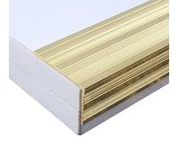 Brass L Molding Transition Strip for Stairs 5cm Wide Gold Non Slip Step Edging Protector Durable Door Threshold Trim Safe Stair Nosing Bar Treads