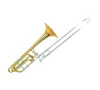 Brass Lacquered Gold Bass Change Pitch Trombone Bb/F/Gb/D Trombone With Storage Case Trombone for Beginner