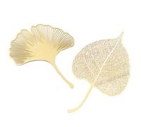 Brass Leaf Vein Bookmark Golden for Books and Notebooks, 2pcs | Thin Portable Storage, Beautiful Elegant Style, Library Use, Reading Sessions, for Reporters and Readers