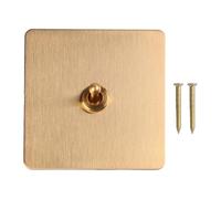 Brass Lever Light Switch Retro Rocker Plate 86mm Gold 220V Wall Panel | Handcrafted from robust brass, this retro lever switch adds vintage charm while providing reliable light control.