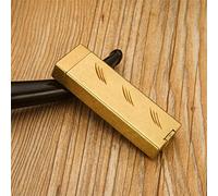 Brass Lighter Reusable Windproof Trench Lighter, Heavy Duty Trench Kerosene Reusable Windproof Kerosene Lighter Collectible Decorative Gift (Fuel Not Included)(B)