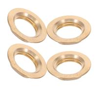 Brass Lock Nut 4pcs Flange Fastener G 1/2 Female Thread for Pipe | Golden Brass, Four Piece Pack, Oil and Water Pipe Connectors, Leakproof Joint Support