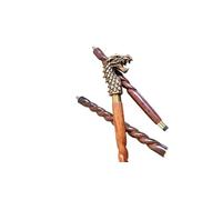 Brass Long Handle Walking Stick Cane Wooden Walking Stick Medieval Replicas Walking Cane Victorian Antique Walking Cane Decorative Design Great Gift Option (Brass Antique Dragon Handle)