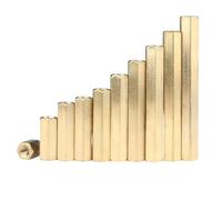 Brass Long Rod Coupling Nuts M4, 12 70 80 90 100mm Hexagonal Sleeve Nut Standoffs, Industrial Hex Coupling Nuts 50pcs(90mm)