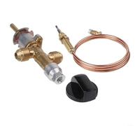 Brass Low Pressure Gas Control Valve Kit with Thermocouple for Outdoor Fireplaces and Heating Systems