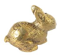 Brass Lucky Rabbit Amulet - Mini Thai Magic Amulets for Feng Shui Business Prosperity Wealth Powerful Luck Money Pocket Charm - Miniature Rabbit Figurine from Thailand - 1 Inch