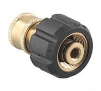 Brass M22 Male to 1/4" Quick Connector Adapter for Pressure Washers, 5000 PSI Max Working Pressure, Compatible with M22 Female and 14/15 mm Male Threads