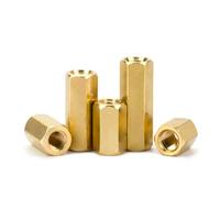 Brass M3.5 Hex Coupling Nuts, S=7mm Metric Hex Rod Coupling Nuts, Hex Threaded Bar Rod Connectors 5 7 15 40 50 70mm 5pcs(50 mm)