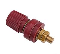 Brass M6 Thread Binding Post JS 333 Type for Welding Machines and Charging Generators, Rated 100A Current, with Insulated Plastic Shell and Screw Terminal (Red)