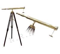 Brass Made Floor Decorative Nautical Marine Telescope Wooden Tripod Adjustablle Tripod Stand Home, Office, Study, or Library.