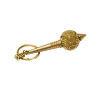 Brass Made Hanuman Ji Gada Key Ring (Standard Size, Golden)