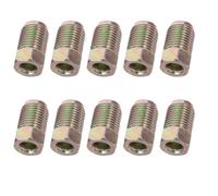 Brass Male Nuts Brake Line Repair Kit 10pcs 10mm X 1mm for 3/ | 3/8-24 Unf Fine Thread, for Small Trucks and Old Vehicles, Khaki Galvanized Steel Fittings