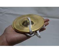Brass Manjira Cymbals for Puja, Meditation & Kirtan | Traditional Indian Hand Percussion Instrument with Rope | Small Kartal Jodi for Bhajan, Aarti, Temple Worship & Spiritual Music