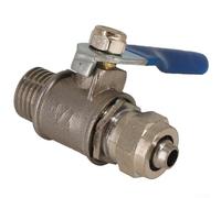 Brass Manual Ball Valve with G1/4 External Thread and Quick-Connect Fitting for 6mm Pneumatic Tubing - Nickel-Plated Air Control Valve(22MK-8MM)