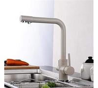 Brass Marble Painting Deck Mounted Drinking Water Faucet with Aerator 3 Way Water Filter Purifier Kitchen Faucets Filtered Crane for Kitchen 360 Swivel,Beige