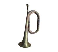 Brass Marching Bugle with Antique Finish, 12.6-Inch Cavalry Trumpet for Bands & Ceremonies - Durable Construction with Clear Sound Projection