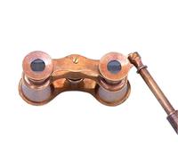 Brass Marine Navy Nautical Double Barrel Binocular with Brass Telescope & Floor Tripod - Antique & Black Leather (4)