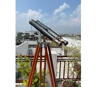 Brass Marine Navy Nautical Double Barrel Binocular with Brass18 Brass Nautical Telescope & Double Barrel Binocular with Tripod (Antique & Lether)
