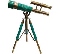 Brass marine Spyglass Telescope Nautical Decor Telescope Leather Antique Finish Royal victorine Sail Boat Green Leather