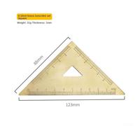 Brass Measuring Ruler with Metric-English Conversion Scale, Retro Triangle Ruler and Protractor for Study, Drawing and Cartography Measuring Tools(A)