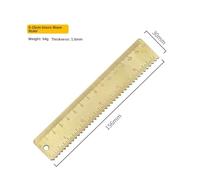 Brass Measuring Ruler with Metric-English Scale, Triangle Protractor for Drawing, Study and Cartography Tools, 1 Pack