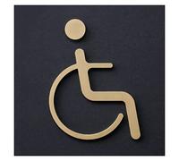 Brass Men's and Women's Figure Sign Set,Modern Bathroom Door Signs,Wc Signage,Disabled(Disabled)