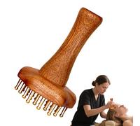 Brass Meridian Brush - Ergonomic Massage Scrubber Tool, Body Roller Comb Device, Professional Spa Wellness Accessory, Multi Area Massage Applicator with Smooth Rolling Design | Relaxation Massager for