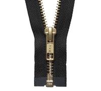 YKK Brass Metal Open End Zipper - 51 cm - Black