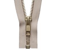 Brass Metal Open End Zip 81cm: Beige,Supplied by Downton Fabrics and Crafts