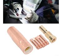 Brass MIG Welding Torch Nozzle Tips Kit with Tips for Flux Core Gasless Wire 0.6-1.2mm Diameter (1.0mm)