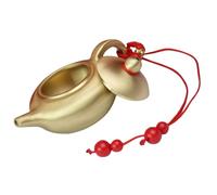 Brass Mini Teapot Ornament with Lanyard for Home Decoration