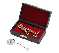 Brass Miniature Saxophone Replica, Lifelike Mini Saxophone Model for Home Decoration, with Storage Box for Musicians, Gold Color, Exquisite Craftsmanship
