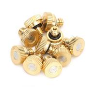 Brass Mister Nozzles for Outside Patio Misting, Misters Cooling System, Anti-Drip Mist Replacement Head. Garden 1/4 Hose Parts Accessories 20 Pieces aperture0.7mm