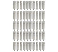 Brass Misting Nozzle 50Pcs, Brass Fogging Spray Head Misting System Nozzle for Home Garden Outdoor Cooling, Silver Finish Three-Section Extended 0.60mm Aperture 6010