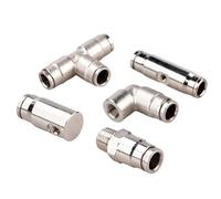 Brass Misting Nozzle Connectors, Leak-Proof Hardware,1/8 Inch Garden High Pressure Misting Brass Slip Connectors Kit - for Outdoor Lawn Greenhouse Agricultural Cooling
