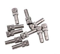 Brass Misting Nozzle Low Pressure Quick Connect Atomizing Sprayer Head for Garden Hose for Cooling Dust Removal Humidification 10 Pieces 0.6mm（0.0236in）