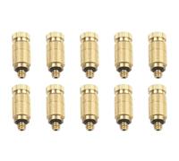 Brass Misting Nozzle Set - 10-Pack Fine Mist Spray Heads for Outdoor Patio Cooling Humidification Garden Watering 3 Over 16 Male Thread with O-Ring 0.1/0.3 Over 0.6mm Orifice(0.6mm)