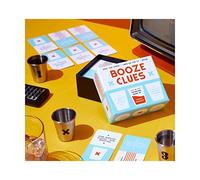 Brass Monkey Booze Clues Drinking Game Set - Movie Drinking Game - Adults - Includes 100 Cards, Four Stainless Steel Shot Glasses, Instructions