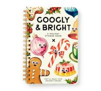 Brass Monkey Googly & Bright - Sticker Book with 18 Pages of Traditional Vintage Inspired Holiday Stickers and 2 Pages of Googly Eye Stickers