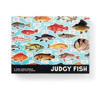 Brass Monkey Judgy Fish - 1000 Piece Jigsaw Puzzle Featuring Vintage Inspired Illustration Of Fish Art With Funny Quotes And Puffy Stickers