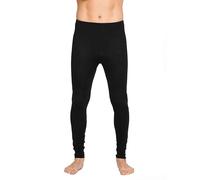Brass Monkeys - 100% Merino Wool - Made in New Zealand - Mens Long Johns Thermal Pants V2 - All Black, XL, Extra Large