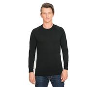 Brass Monkeys 100% Pure Merino Wool Long Sleeve Base Layer New Zealand Made - Warm Mens Thermal Top - Perfect for Outdoor Sports - Black