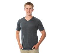 Brass Monkeys - 100% Pure Merino Wool - V Neck Shirt - New Zealand Made - Warm Thermal Undershirt - Perfect for Outdoor Sports - Grey, Medium