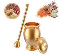 Brass Mortar and Pestle Set, Spice Herb Grinder, Easy to Clean, for Home Cooking and Lab Use