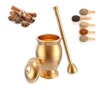 Brass Mortar and Pestle Set, Traditional Spice and Herb Grinder, Ideal Kitchen Tool for Grinding Spices, Herbs, and Dry Ingredients, Perfect for Cooking and Home Decor