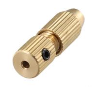 Brass Motor Shaft Clamp Drill Chuck Set with Key Wrench, 2.0 mm Shaft Hole Collet Adapter Fixture, Compatible with 0.7-1.2 mm Drill Bits for Precision Small Power Tool Applications(1.8-2.4mm)