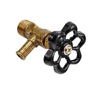 Brass Motorcycle Hi Flow Faucet Fuel Petcock Needle Valve Gas Shut Off Valve - 3/8" NPT Thread - 3/8" ID Fuel Line - Powder Coated Black Valve Handle - Harley Chopper Bobber Cafe Racer