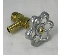 Brass Motorcycle Hi Flow Faucet Fuel Petcock Needle Valve Gas Shut Off Valve - 3/8" NPT Thread - 3/8" ID Fuel Line - Zinc Valve Handle - Harley Chopper Bobber Cafe Racer (FAUCET)